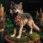 Wolf aus Holz