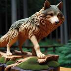 Wolf aus Holz